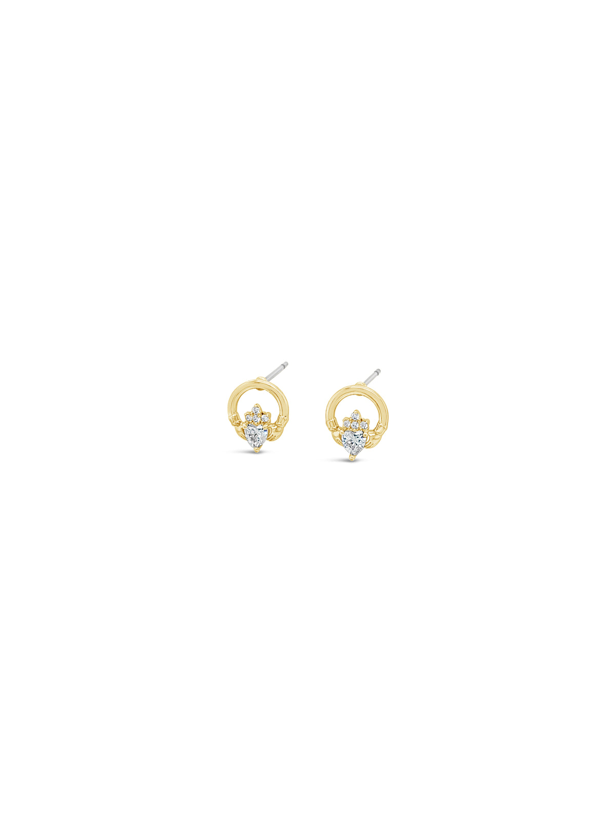 Séala Claddagh Studs with Centre Stone CE117GL