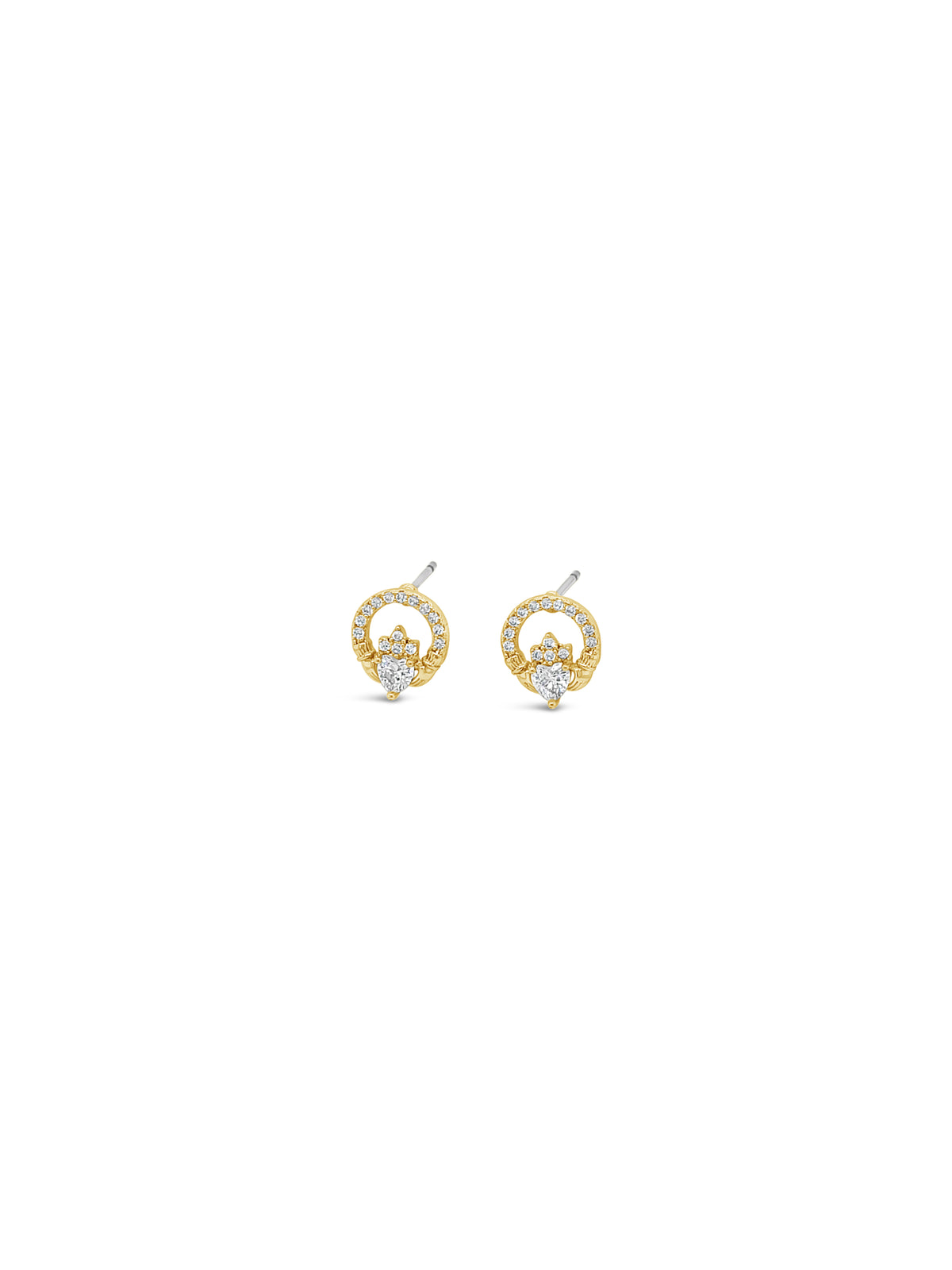 Séala Fully Stoneset Smaller Claddagh Studs CE118GL