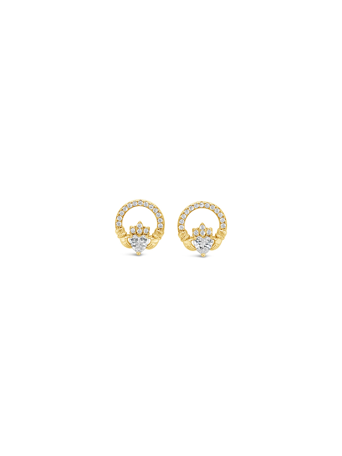 Séala Fully Stoneset Claddagh Studs CE119GL