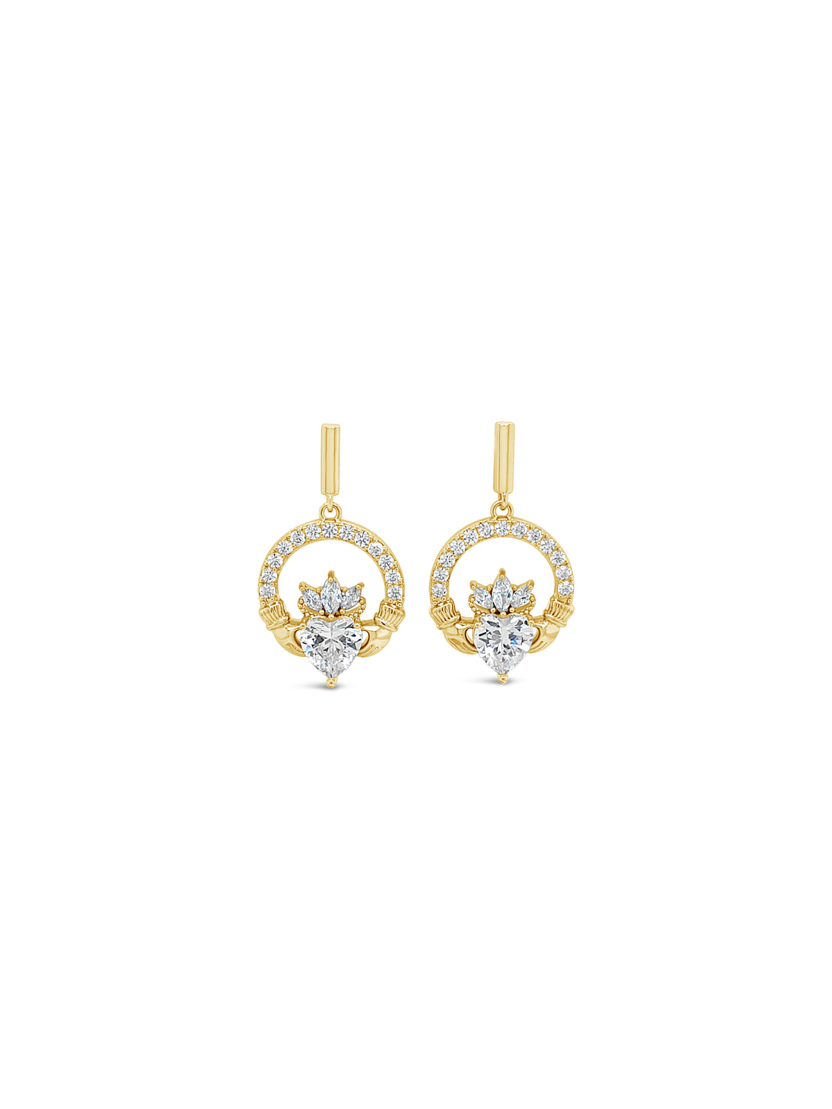 Séala Claddagh Stoneset Drop Earrings CE120GL