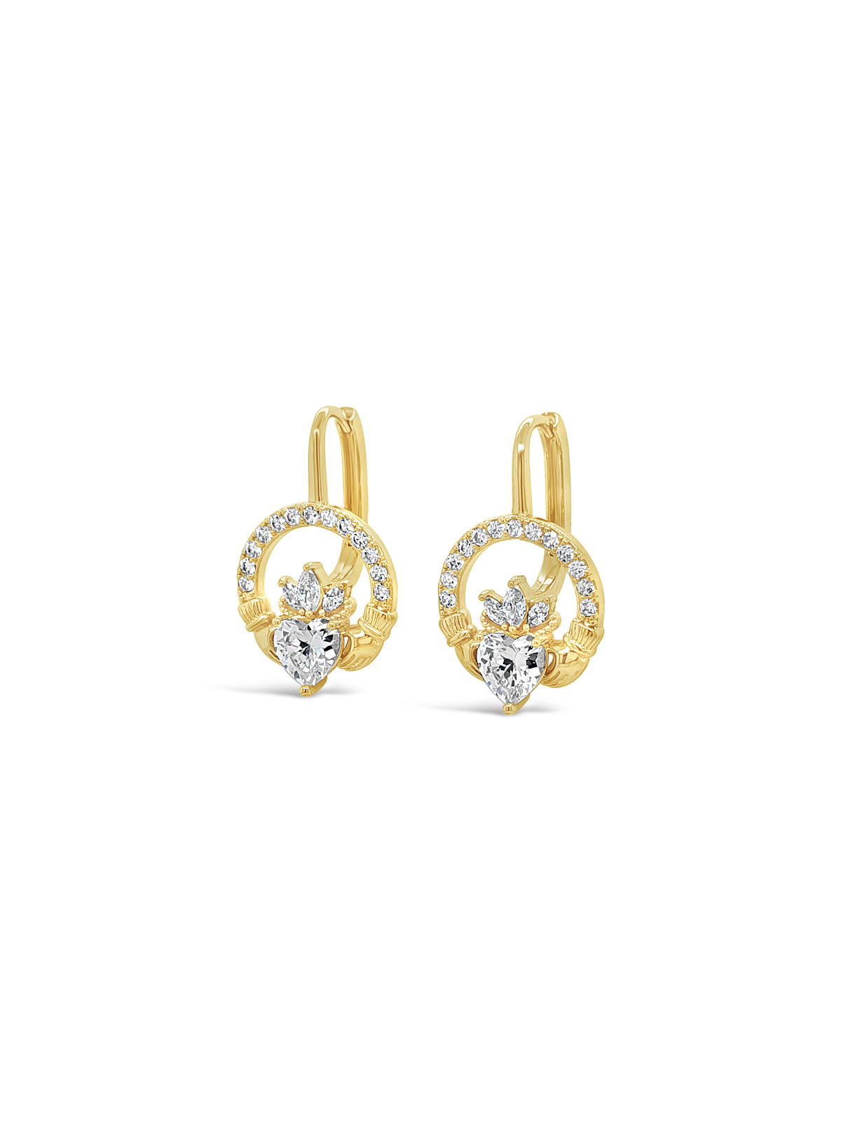 Séala Stoneset Claddagh Hoop Earrings CE121GL