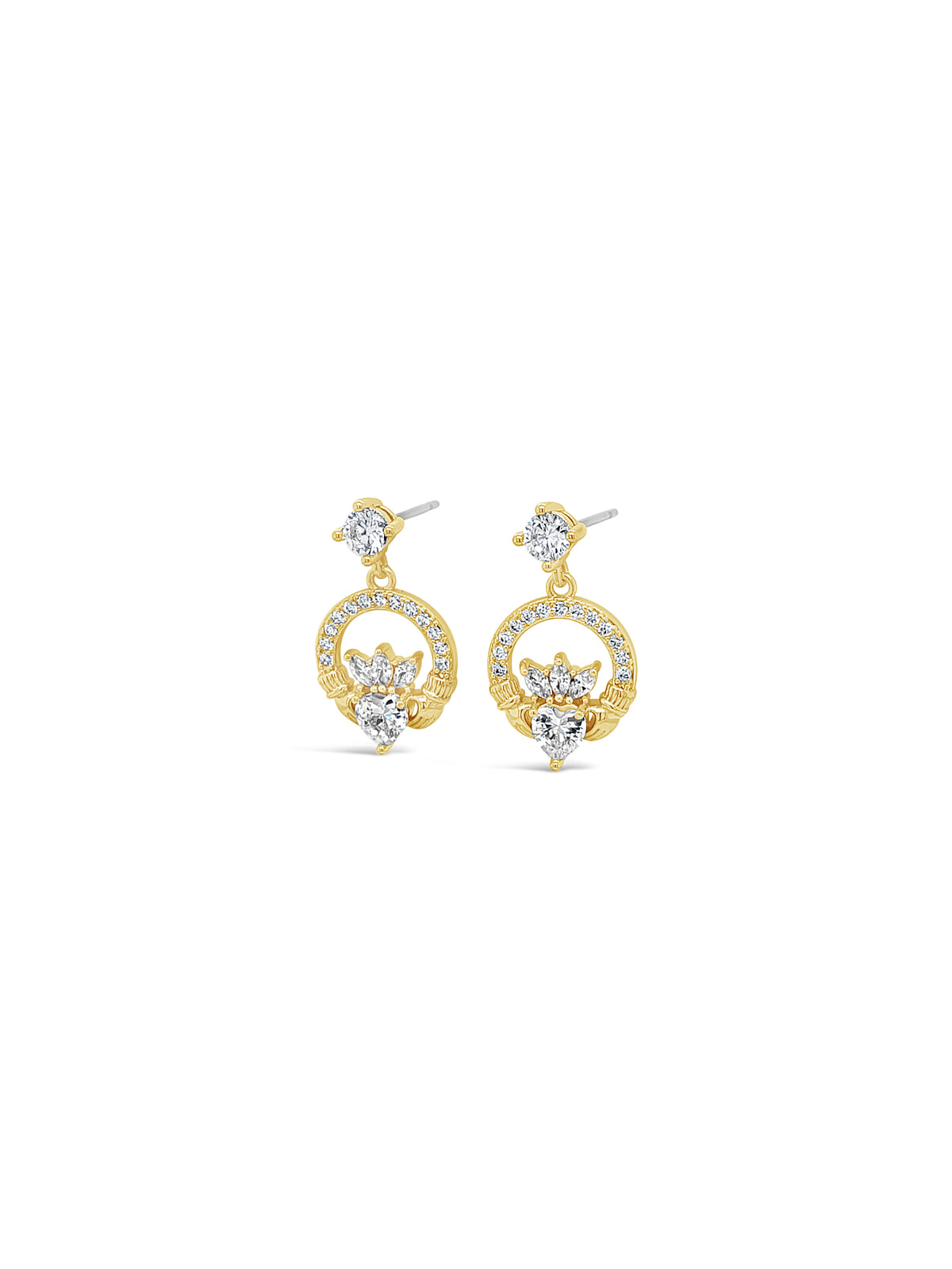 Séala Stoneset Claddagh Earrings CE122GL