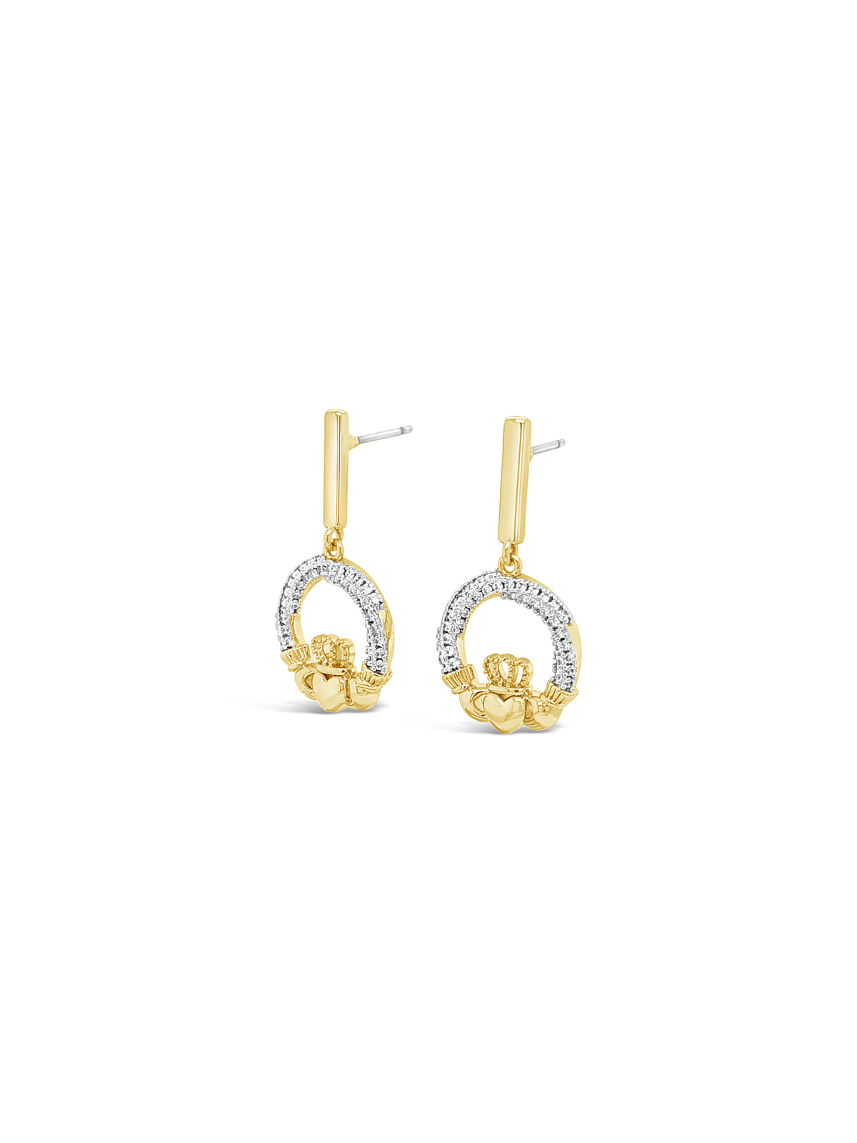 Séala Claddagh Stoneset Drop Earrings CE123GL