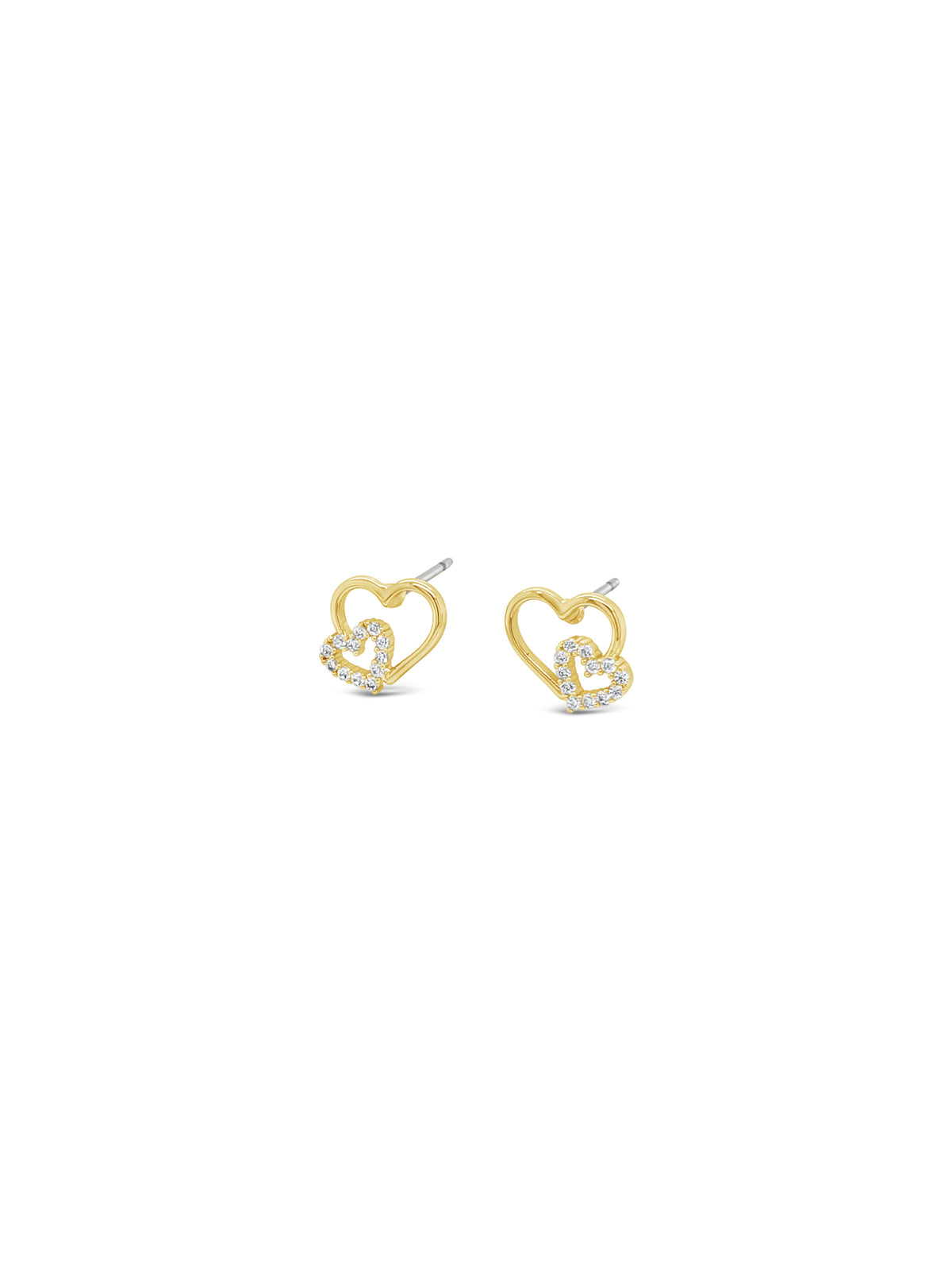 Séala Stoneset Double Heart Earrings CE137GL