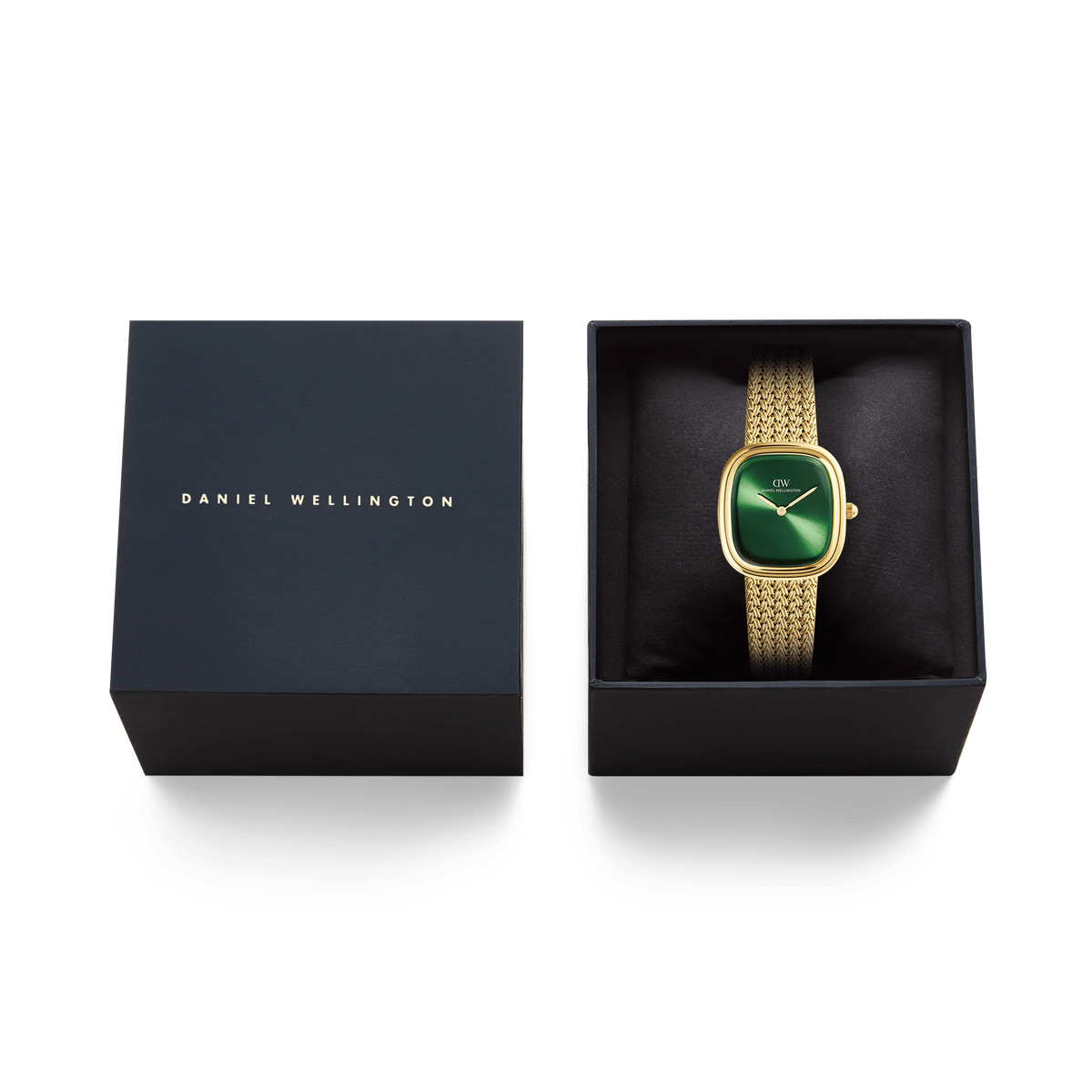 Daniel Wellington Ladies Margot Braided Mesh Emerald Gold DW00100967