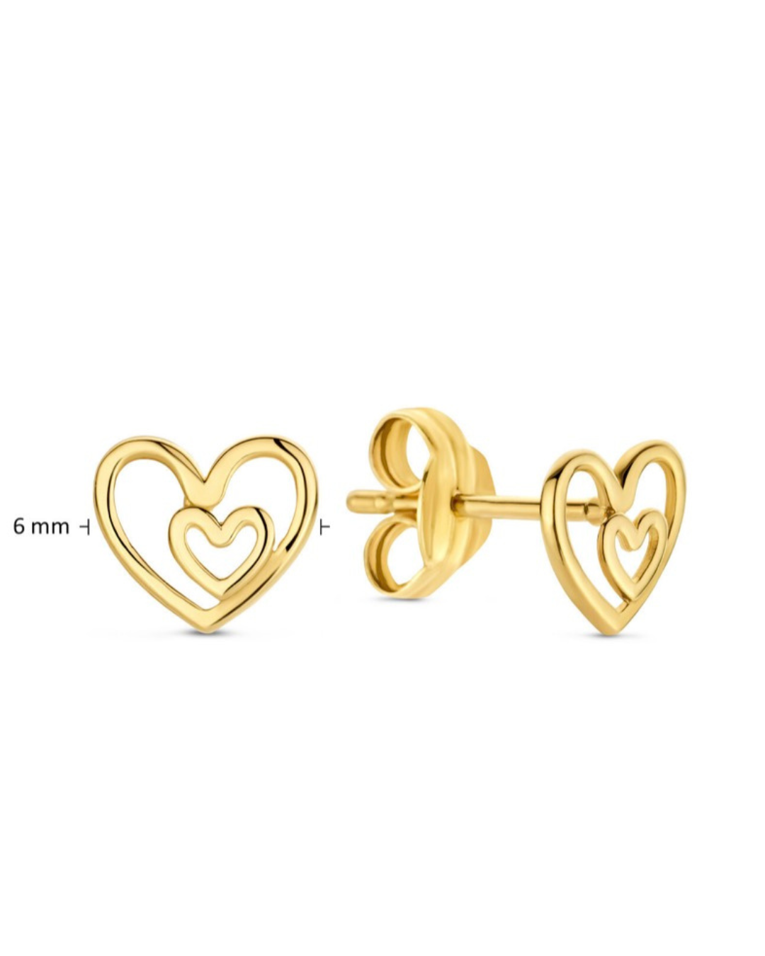14K Heart Studs