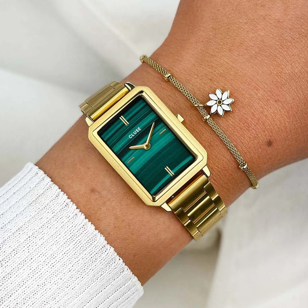 Cluse Fluette Watch Steel, Green, Gold Colour CW11502
