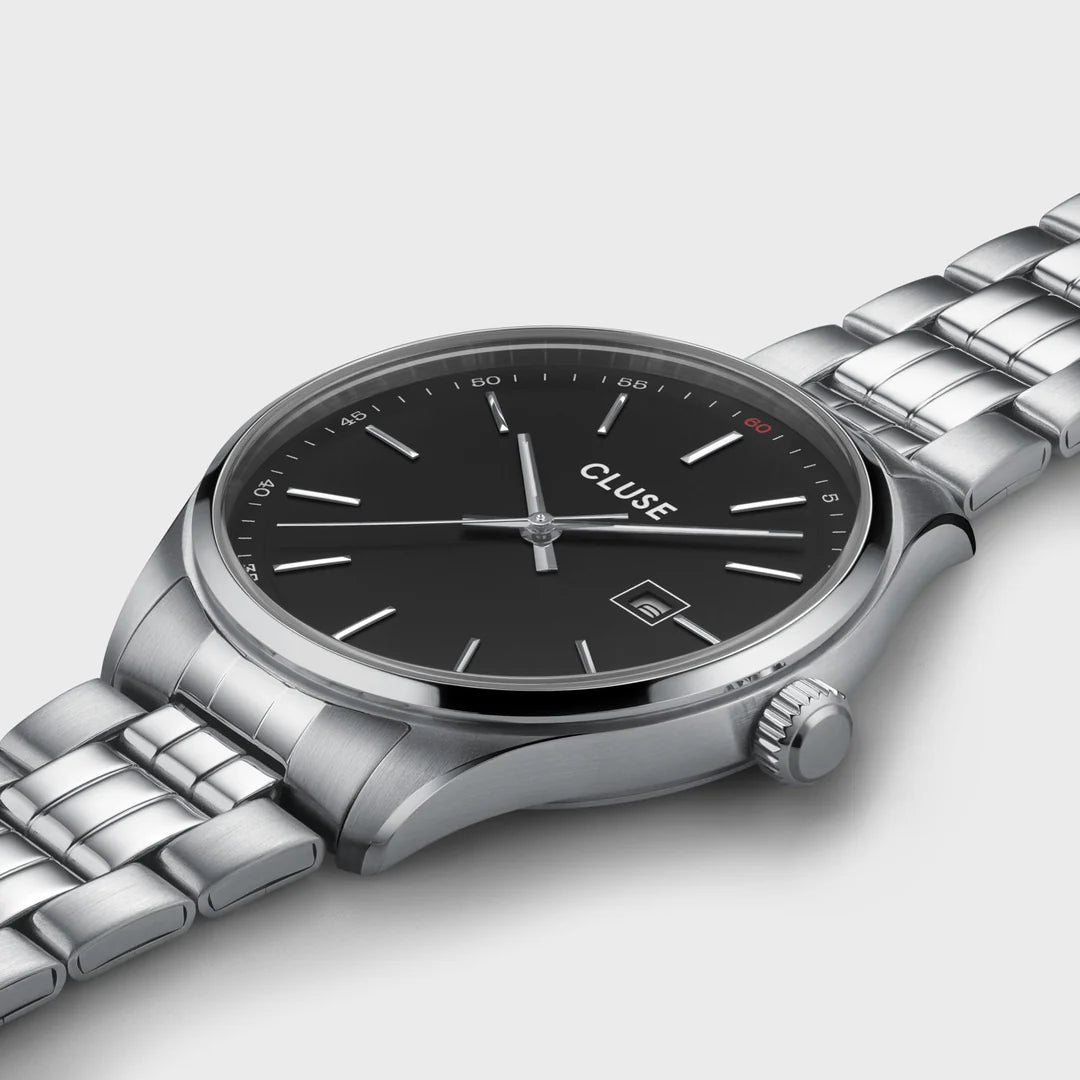 Cluse Gents Anthéor Watch Steel Black, Silver Colour CW20904