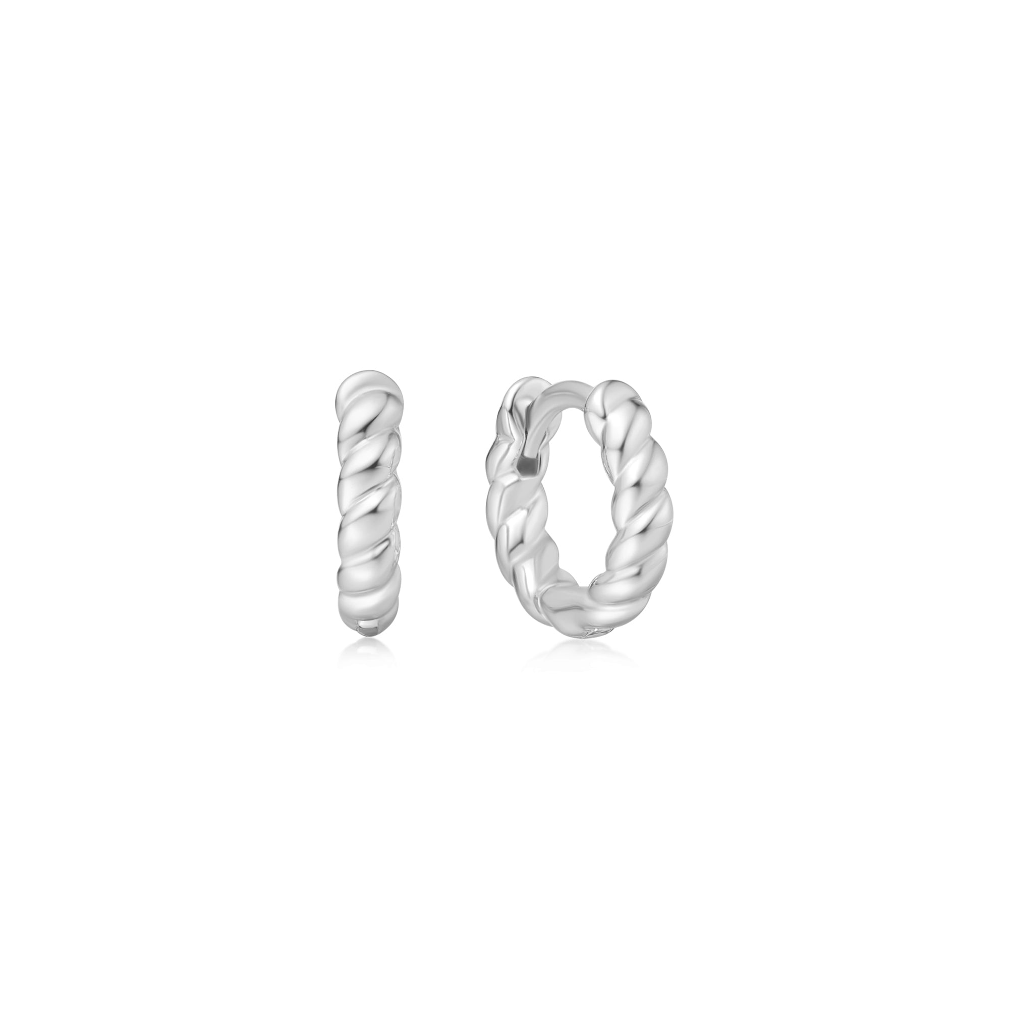Ania Haie Chill Voyager Silver Texture Small Huggie Hoops E063-03H