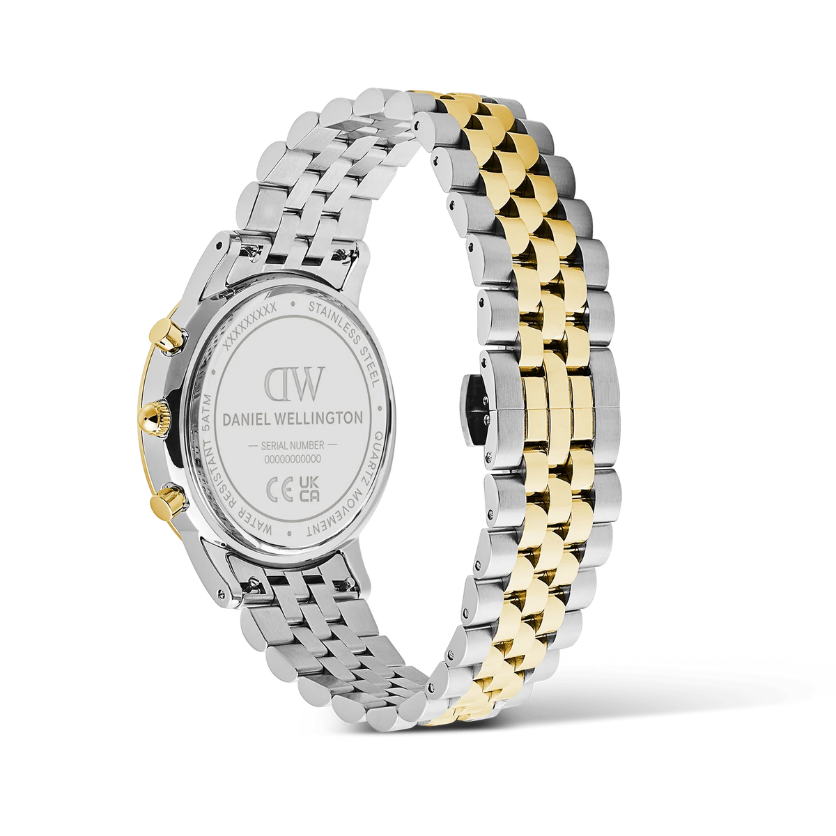 Daniel Wellington Gents Iconic Chronograph Arch 5-Link Emerald Panda Two Tone DW00101012