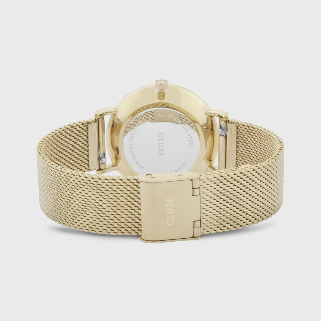 Cluse Minuit Watch Mesh, Black, Gold Colour CW0101203017