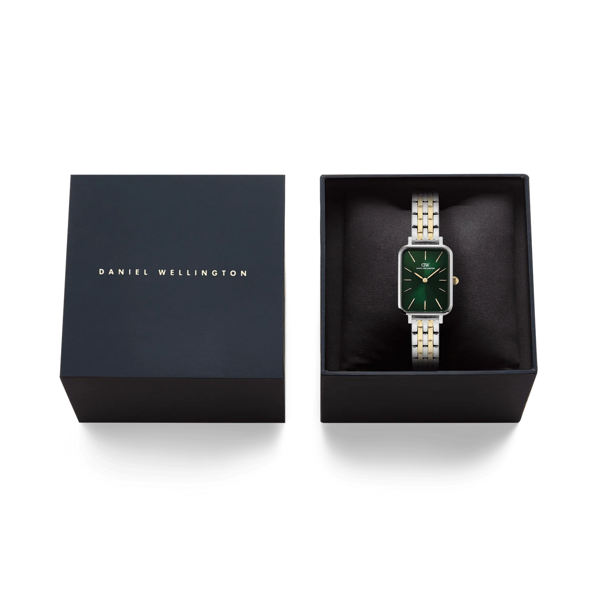 Daniel Wellington Ladies Quadro 5-link Emerald Two Tone DW00101013