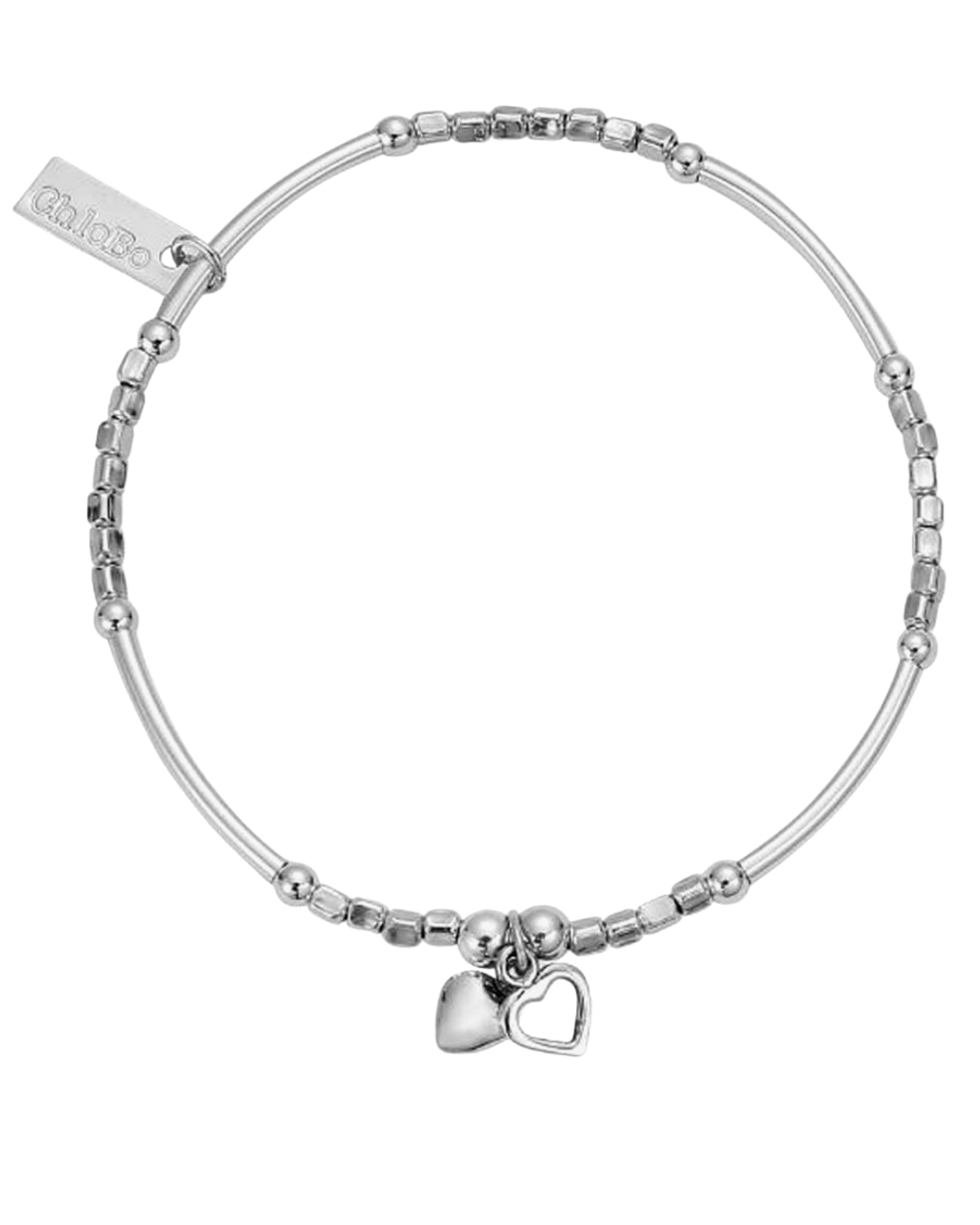 ChloBo Mini Noodle Cube Double Heart Bracelet