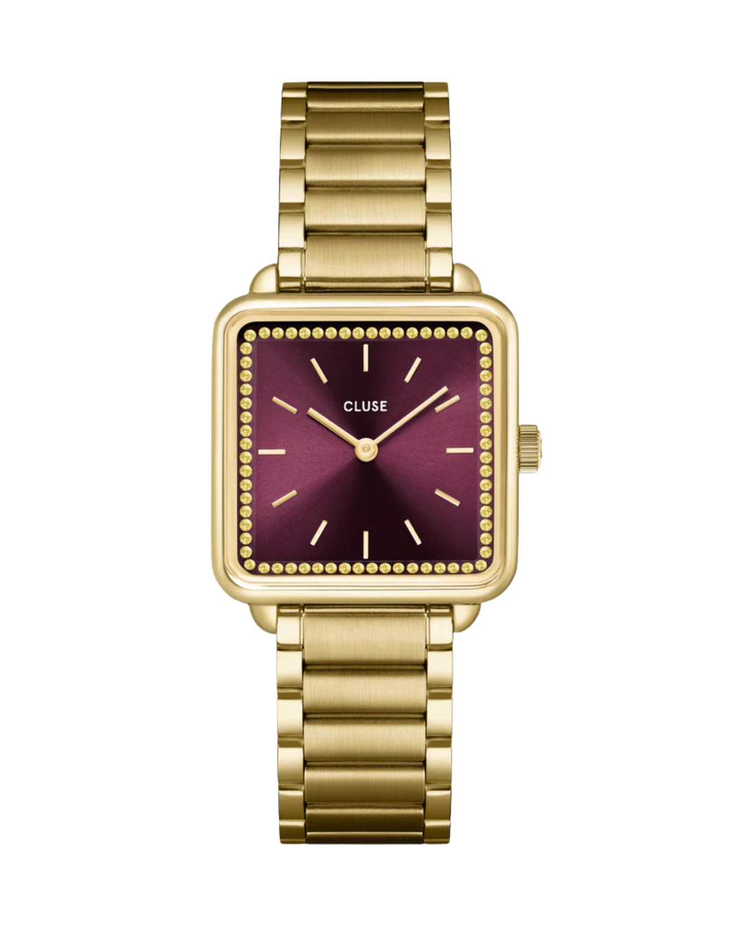 Cluse La Tétragone Watch Steel, Wine stones, Gold Colour
CW10314