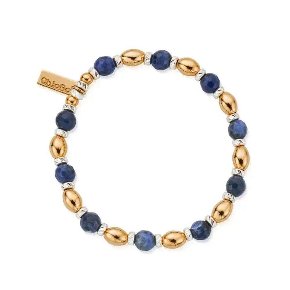 30% OFF ChloBo 2 Tone Shiny Oval Sodalite Bracelet