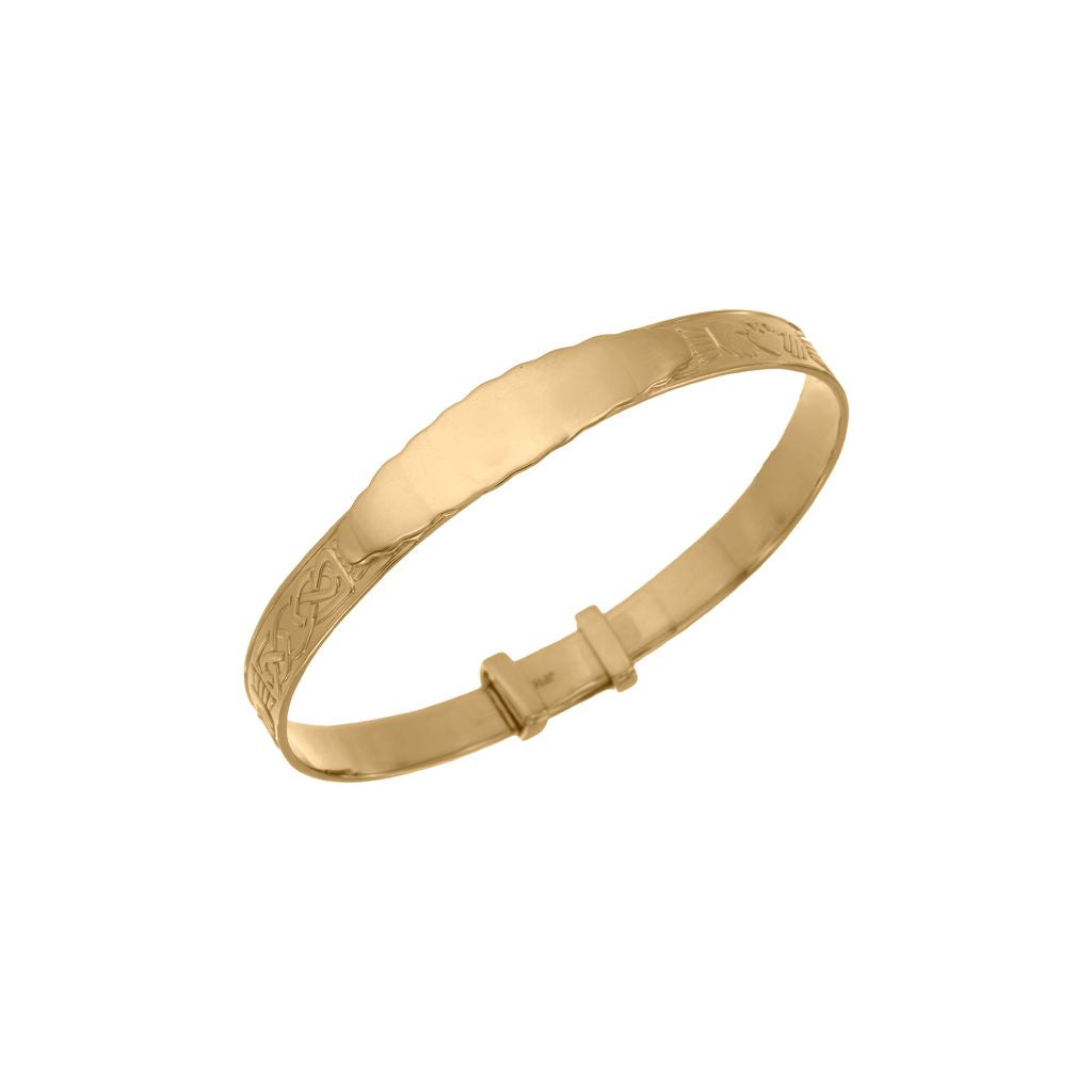 Sterling Silver Gold Plated Claddagh Baby Bangle SB1061