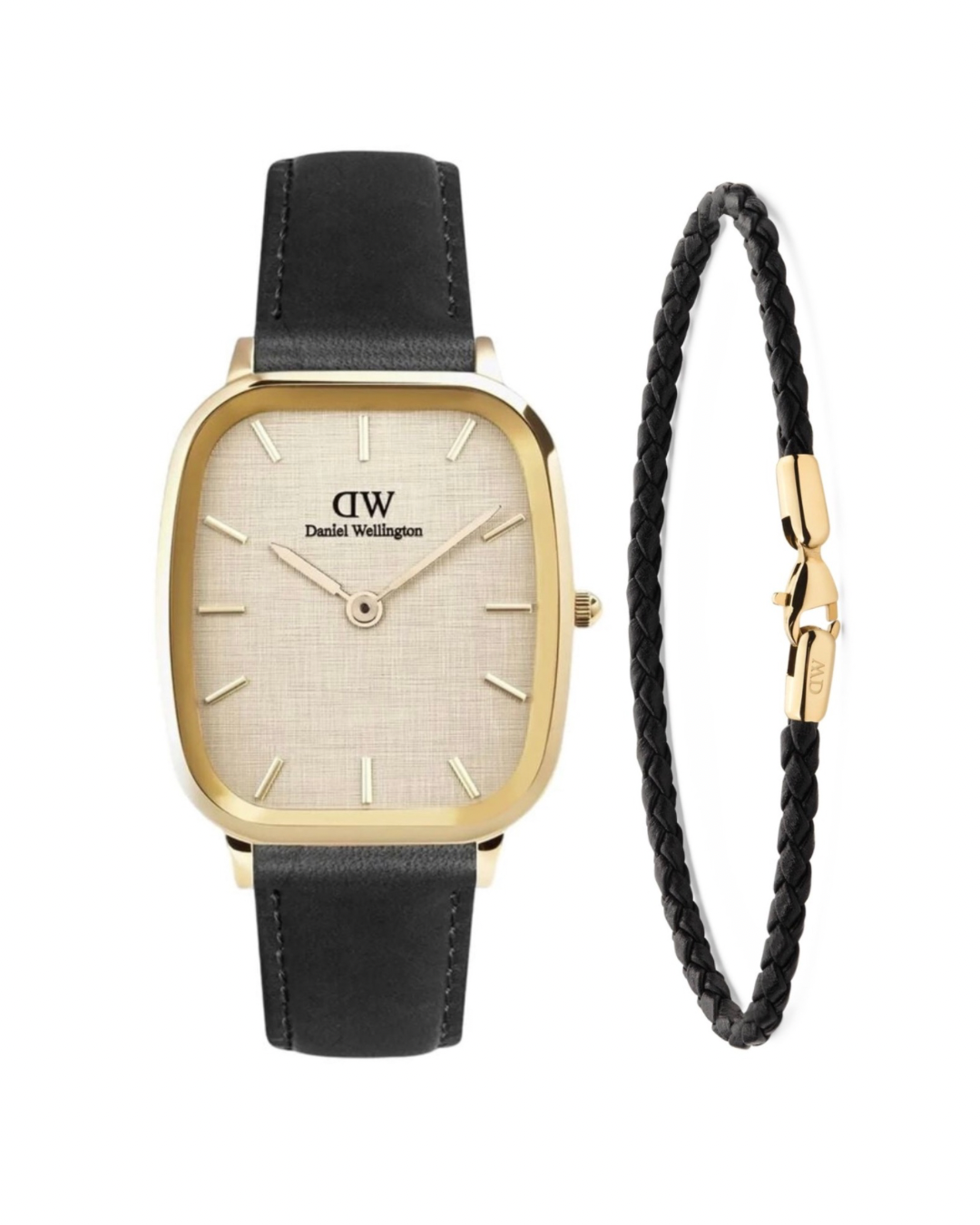 Daniel Wellington Rectangular Gold-Tone Gents Watch & Bracelet Gift Set
