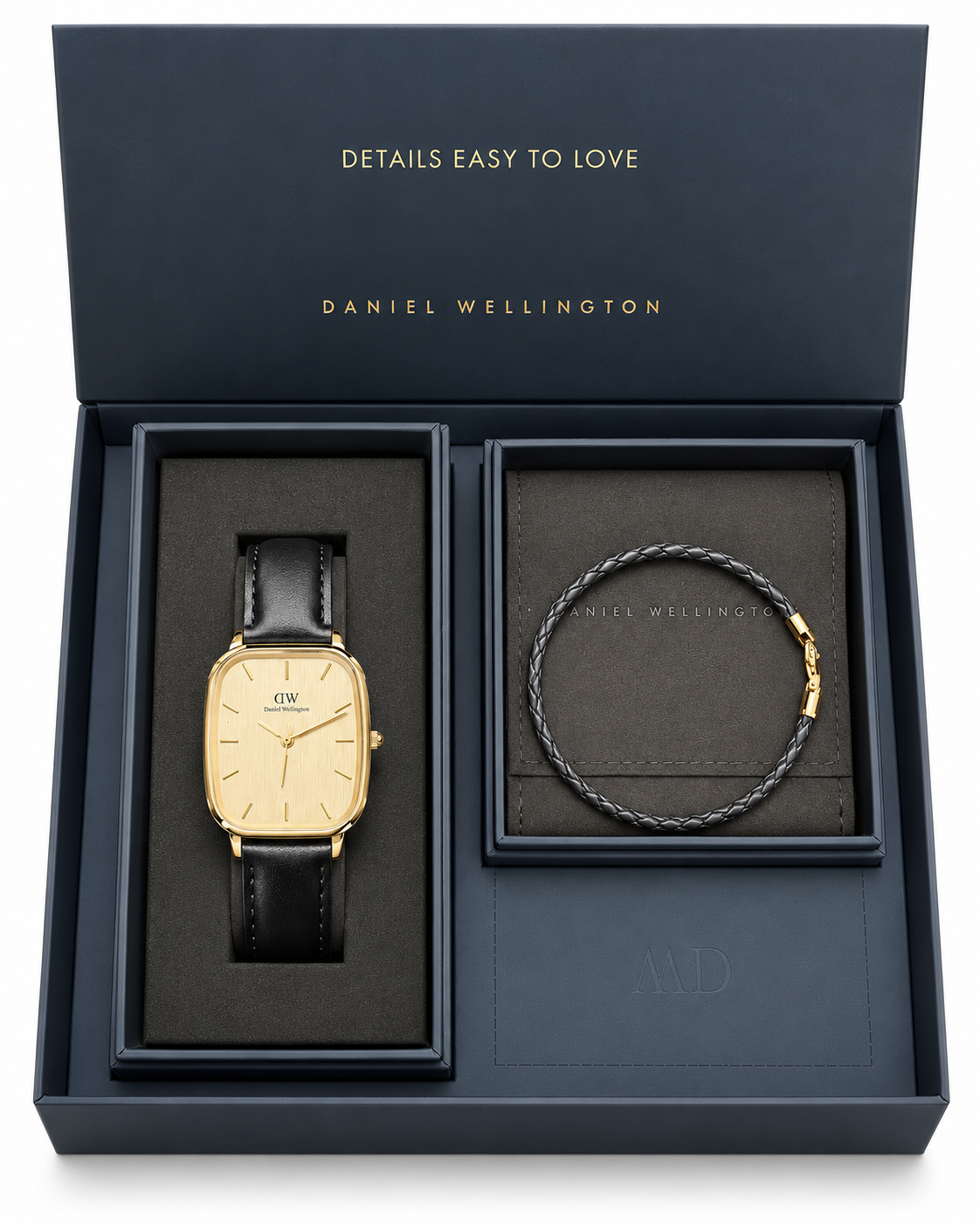 Daniel Wellington Rectangular Gold-Tone Gents Watch & Bracelet Gift Set