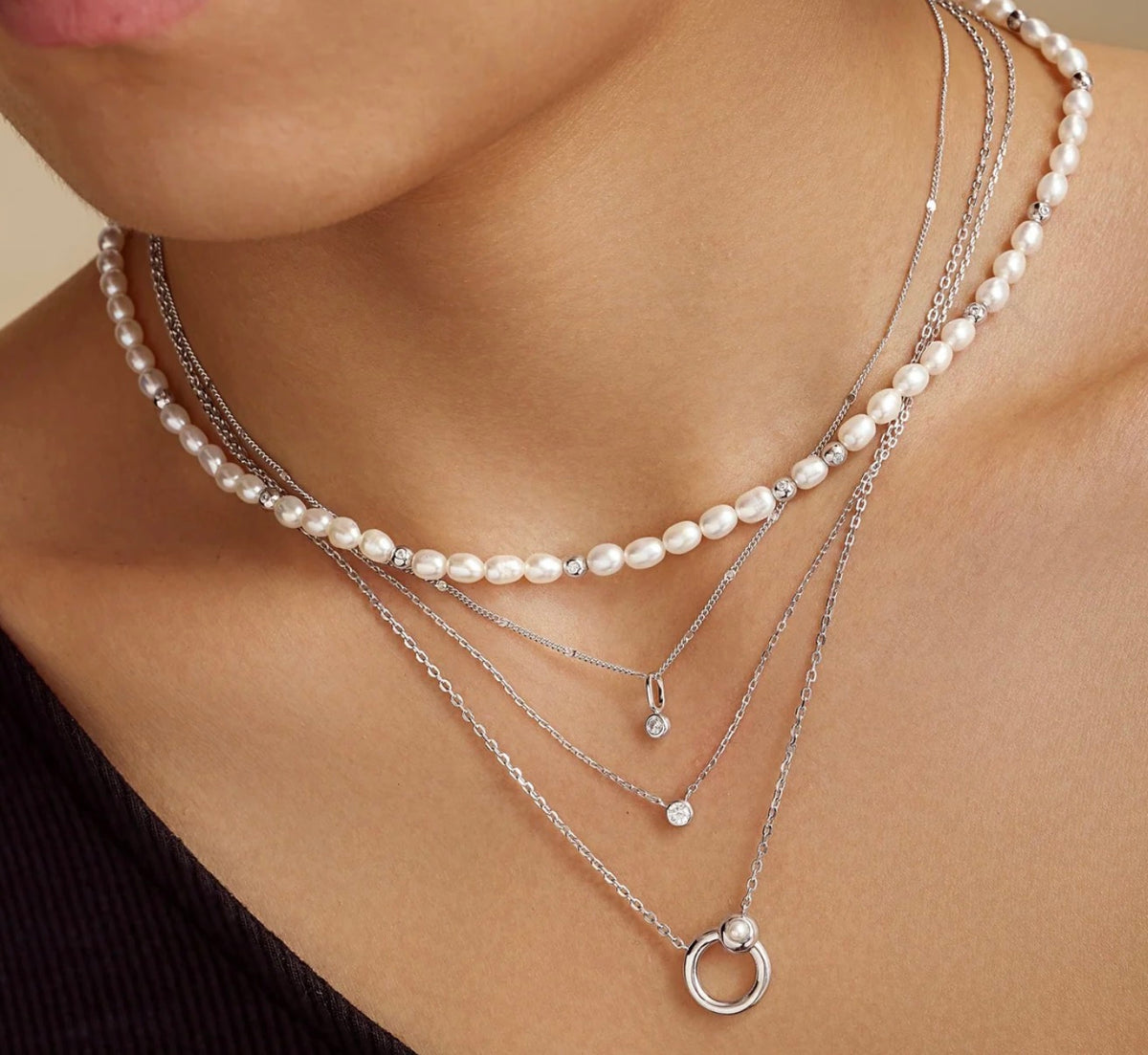 Ania Haie Silver Round Solitaire Cubic Zirconia Necklace N059-01H