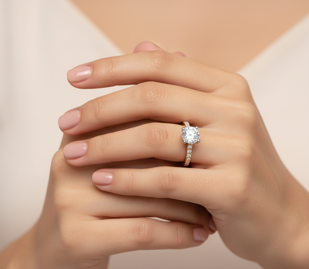 18ct Yellow Gold 1.33ct Laboratory Grown Diamond Engagement Ring.