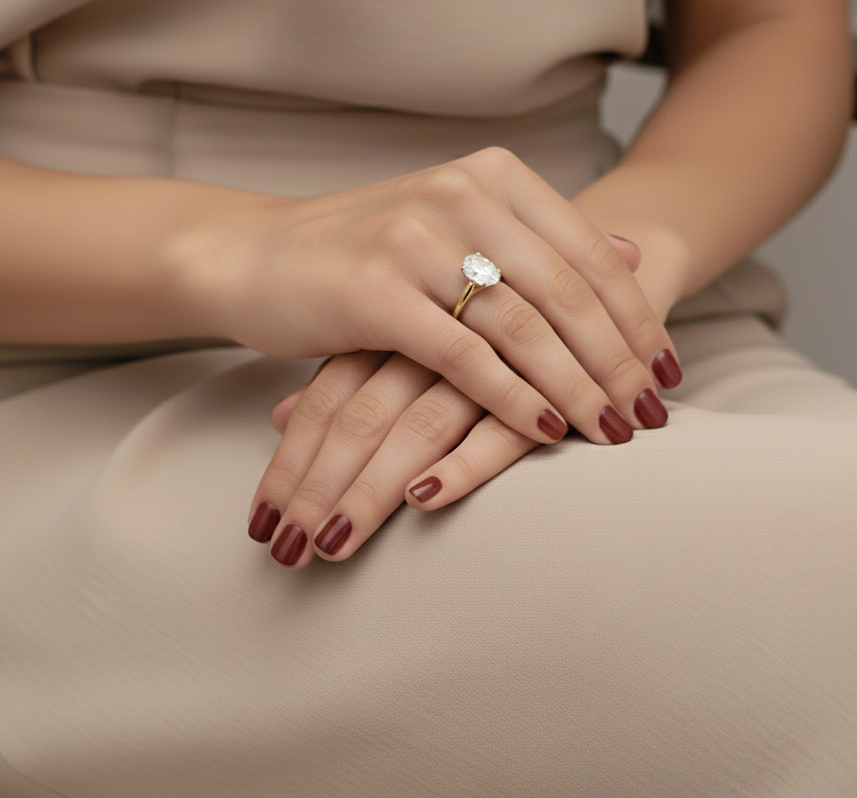 18ct Yellow Gold 1.01ct Oval Shape Laboratory Grown Diamond Engagement Ring