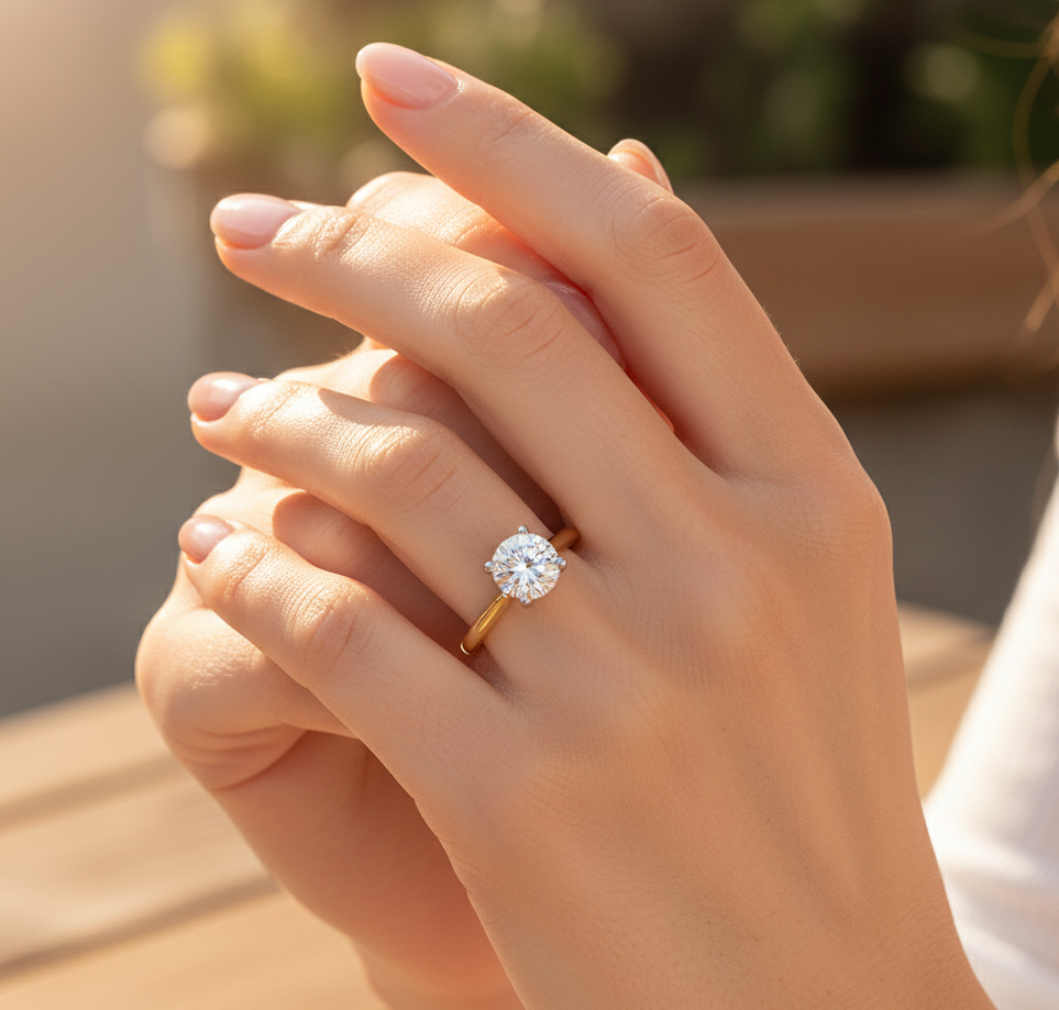 18ct Yellow Gold 1.84ct Laboratory Grown Brilliant Diamond Engagement Ring.